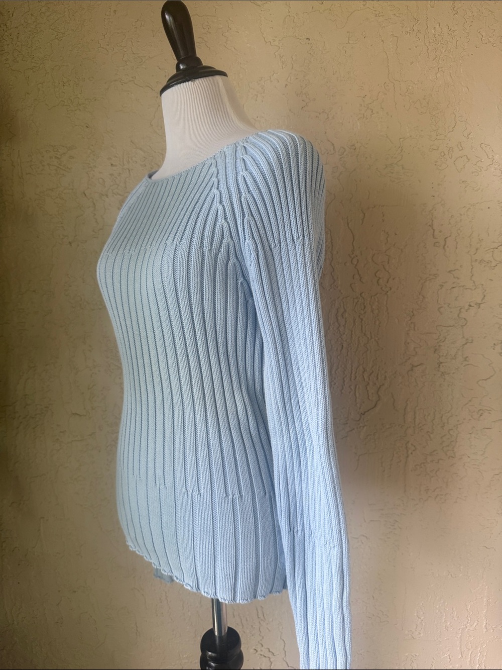 GAP Light Blue Ribbed Scoop Neck Sweater - Picture 3 of 8